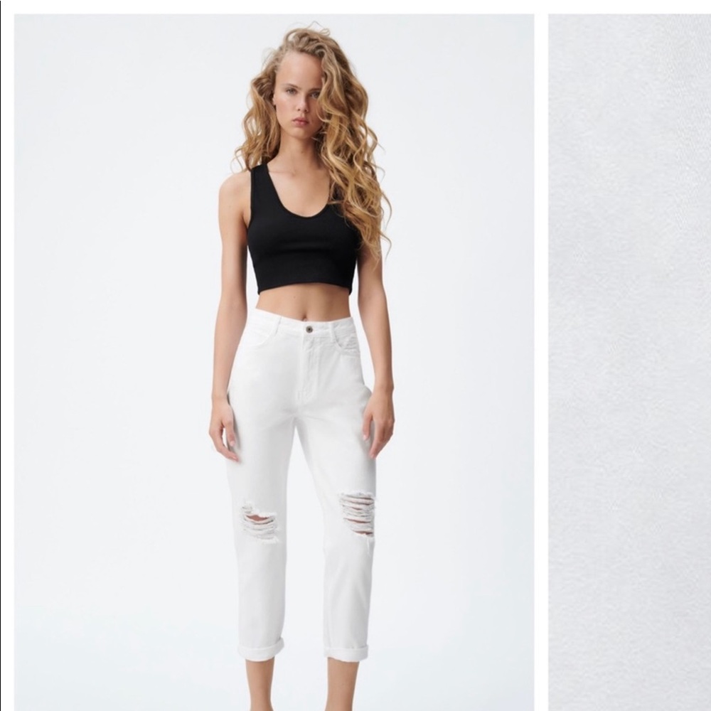 ZARA Z1975 RELAXED FIT RIPPED JEANS 10